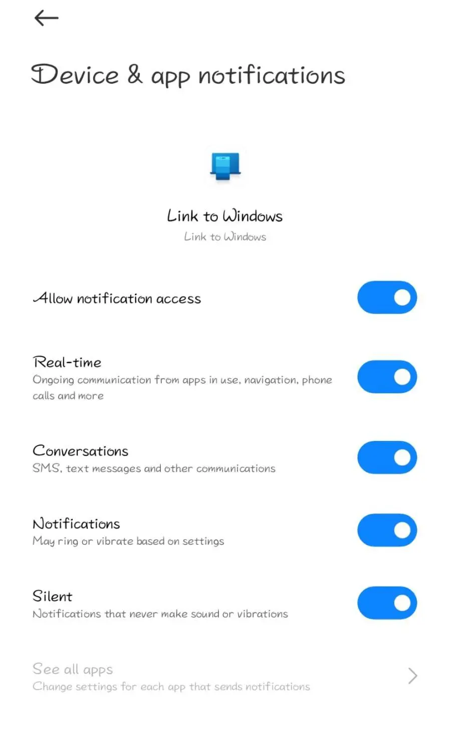 Step 5 of www.aka.ms/LinkPhoneQR: Grant all requested permissions on your phone.